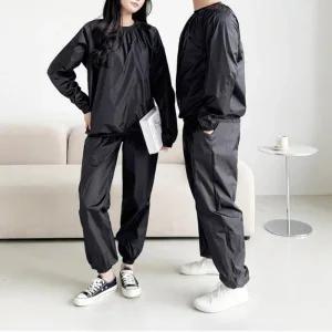 [라일리] Rly 남여 공용 검정 상하의 긴팔 스웨드 땀복 운동복