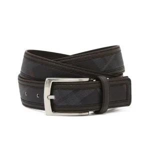 헤지스 브라운 체크 소가죽 벨트 4X120(폭X총길이) 버클기장 5cm WUBE4F808W2