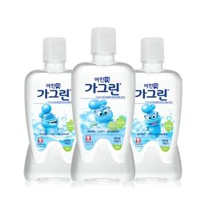가그린 어린이용 구강세정제 청포도향 랜덤발송, 380ml, 3개