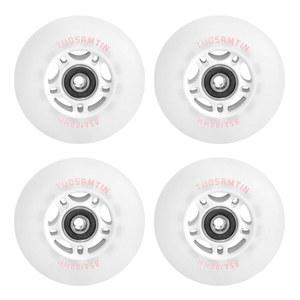 [미국배송] 투오삼틴 인라인 스케이트 고탄성 휠 실외 및 실내 85A 교체 휠(ABEC-9 베어링 80MM(4팩) 110MM(3팩) 직경(80MM(4팩))