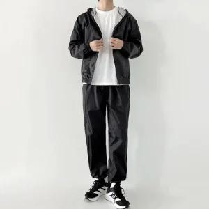 [라일리여성의류] Rly 남녀공용 홈트 운동 가벼운 집업세트 후드 허리밴