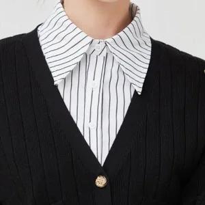 맨투맨 니트 후드티 가디건 레이어드 패션 소품 페이크 셔츠 카라 세련된 세로줄 패턴