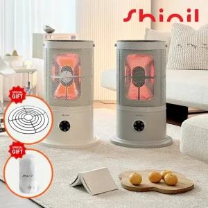 신일 25년형 전용 상부망 포함 하이라이트 스토브 전기히터 원통형 오방난로 화이트