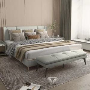 침대앞 보조 소파 옆 거실 오프화이트 긴의자 사이드 가죽 벤치베드