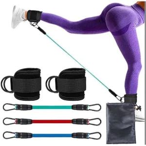 융풍 엉덩이 갠트리 랙 엉덩이 리프팅 발목 저항 탄성 트레이너 발 반지 엉덩이 다리 풀 로프 모양 슬리밍