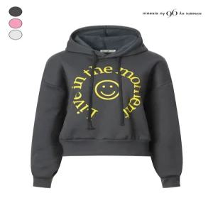 [나인식스뉴욕]스마일 프린팅 후드 기모 맨투맨 티셔츠 (NPB_TS006M0)