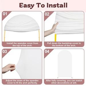 1Pc 아치 스탠드 커버 웨딩 꽃 문 장식 폴리 에스터 탄성 세트 배경 소품 연회에 사용 (선반 제외)