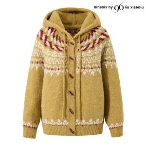 [나인식스뉴욕]빈티지 노르딕 후드 니트 긴팔 가디건 (NP4CK047L0)