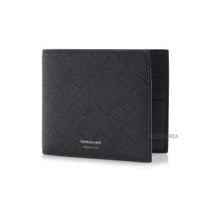 [페라가모] SS25 남성 로고 반지갑 66 1582 NERO GRIGIO 0780324