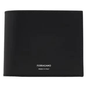 페라가모 25FW 로고 프린트 반지갑 블랙 66-1328 0770093