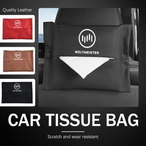 Weltmeister WM Motor EX5 Ex6 W6 2021 용 가죽 카시트 백 티슈 박스 종이 보관 가방 액세서리