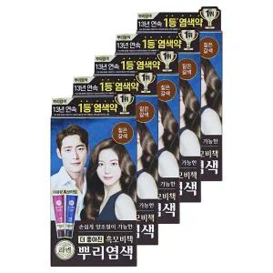 엘지 리엔 흑모비책 새치 뿌리염색 짙은갈색 5개 염색약