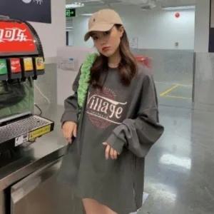 [다잇템] 여성 필기체 U넥 빅사이즈 맨투맨티_23822150_588872