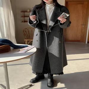 노엘 더블 핸드메이드 울 롱 코트 85196 빅사이즈 여성의류