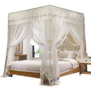 침대 캐노피 모기장 연핑크 집모양 단독 거실 강한 로맨틱 유럽식 더블 성인 귀여운