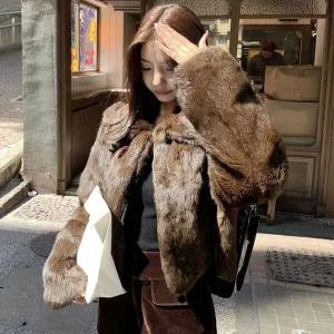 [유어하젤] 허그 밍크 카라 퍼자켓_W4351