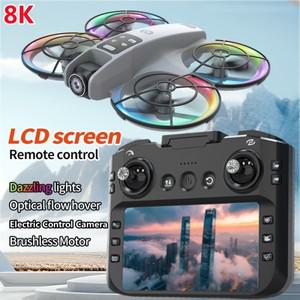 8K ESC 브러시리스  보호 WiFi FPV 원격 제어 쿼드콥터 2.4G 3D 롤 광학  호버 조명 5.9인치 화면 RC 드론