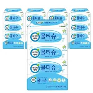 갤러리아 깨끗한나라 물티슈 페퍼민트 블루 휴대형 30매 4입x5팩