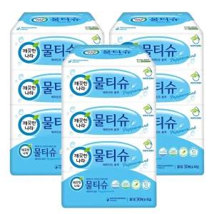 갤러리아 깨끗한나라 물티슈 페퍼민트 블루 휴대형 30매 4입x3팩