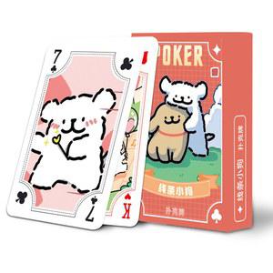 귀여운 만화 라인 강아지 만화 플레잉 카드 연습용 재미있는 게임 아이스브레이커 테이블 엔터테인먼트 보드 게임 도구