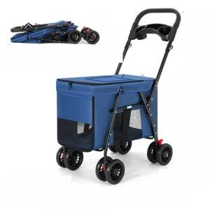 중형견 유모차 개모차 반려동물 정리함 외출용 애견 접이식