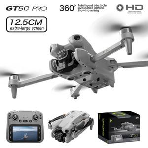 스타터 모터 신형 GT50 PRO RC 드론 8K HD 듀얼 카메라 WiFi GPS 항공 촬영 쿼드콥터 4.3인치 화면 리모컨