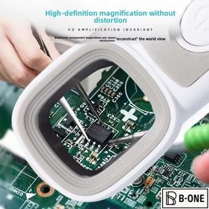 이중층 사각형 거울 비구면 고화질 고출력 LED 휴대용 보석 감정 확대경 휴대폰 전자기기