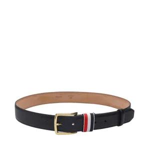 [중고명품] 85 블랙 카프스킨 페블 그레인 삼선 탭 남성 벨트