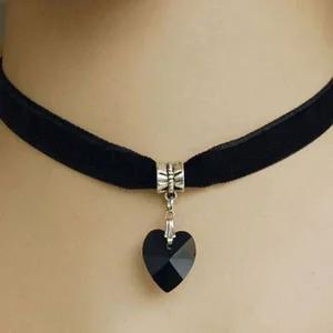 [골드스마일]하트초커 큐빅 블랙 초커 레이스초커 초커목걸이 목악