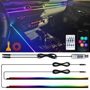 자동차 실내 LED 스트립 조명 아크릴 RGB 무드등 드림컬러 센터 콘솔 대시보드 램프 앱 리모컨 포함