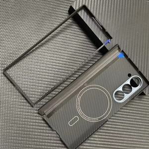 [호환품]삼성 호환 갤럭시 호환 Z 폴드 6용 케이스 자석 카본 파이버 폴딩 스크린 중앙 축 아라미드 섬유