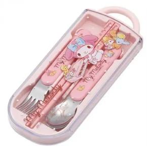 [골드스마일]뮤직 슬라이드 도시락 포크 수저 케이스 식사 도구