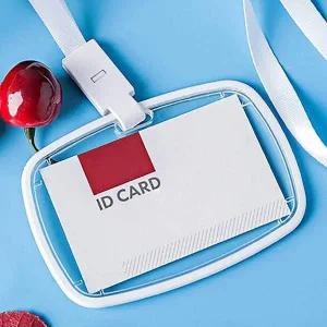 투명 아크릴 사원증케이스 양면 화이트 2p 카드 라운딩