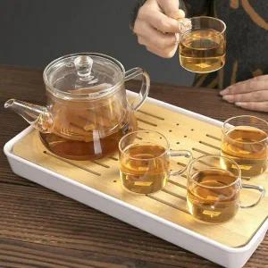 내열 유리 다기 다기구 티웨어 차판 포함