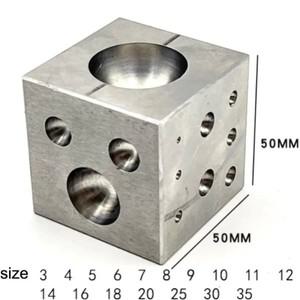 다핑 블록 세트 보석 세공용 금속 성형 도구 (도밍 펀치 포함) 제작, 동전 공예 및 스탬핑용 황동 스텀프