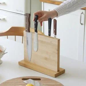 [골드스마일]자연 원목 자석 칼 꽂이 스탠드 주방정리 용품