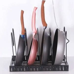 [골드스마일]정리대 효율적인 5단 후라이팬 메탈 주방정리용품 냄