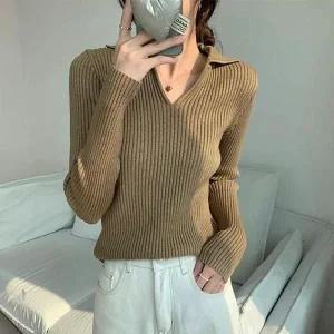 [하프클럽/셀러허브_여성트랜드패션]Rly 카라 골지 겨울 데일리 긴팔 니트 00