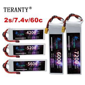 FPV LIPO 2S Lipo 배터리 4200mAh 5600MAH 레이싱 드론 60C 7.4V XT60 플러그 RC 쿼드콥터 UAV용