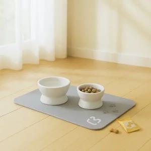 [셀러에이드]애완동물 식기 흡수 규조토 그레이 부엉이 디자인