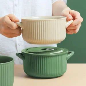 [골드스마일]손잡이 도자기 라면 그릇 컬러 가능