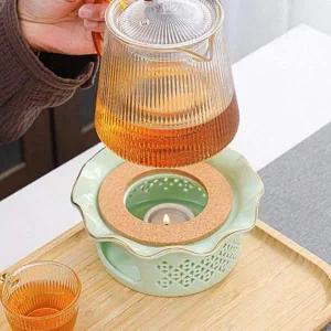 [골드스마일]도자기 차 워머 민트색 티포트 보온기 다도용