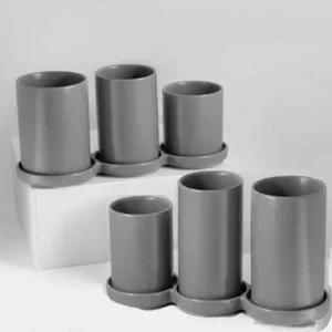 [골드스마일]심플 도자기 수저통 숟가락꽂이 그레이 조리도구 정리함