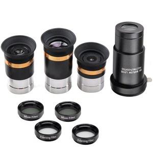 스타부사 62 비구면 접안 렌즈 세트, 1.25인치(23mm/10mm/4mm), 5배 바로우 및 4개의 필터(편광 2개, 달 2개) - 멀티 코팅 광학 부드러운 접이식 아이컵 대부분의 망원경에 맞습니다