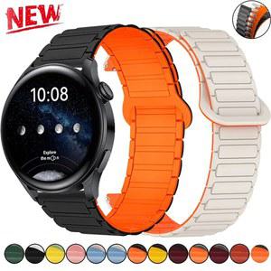 실리콘 마그네틱 루프 스트랩, 갤럭시 워치 6, 4, 5 프로, 3, 액티브 2, 어메이즈핏 팔찌, 워치 GT2e 3 밴드용, 20mm, 22mm