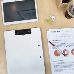 폴딩보드 A4 클립보드 서류철 파일 화이트 서류받침대