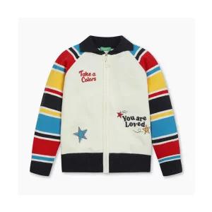 매장정품 베네통 BENETTONKIDS 스트라이프 집업 가디건_QAKC01541IV QAKC01541IV 206216