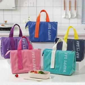 [룽스]음료 방수 컬러풀 HAPPY DAY 보온보냉백