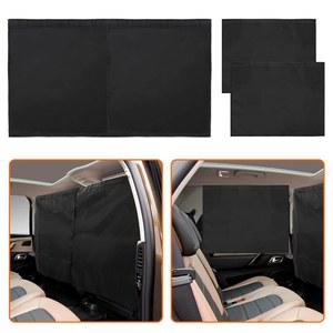3 카 디바이더 커튼 선 쉐이드-프라이버시 - 콜드에어솝 뒷좌석 1개 및 측면 창문 쉐이드 2개, 가족 여행 캠핑 수면을 위한 탈착식 블랙아웃 커버