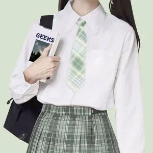 [콩심팥심]자동 G 그린 교복 넥타이 체크 이쁜교복 체크넥타이